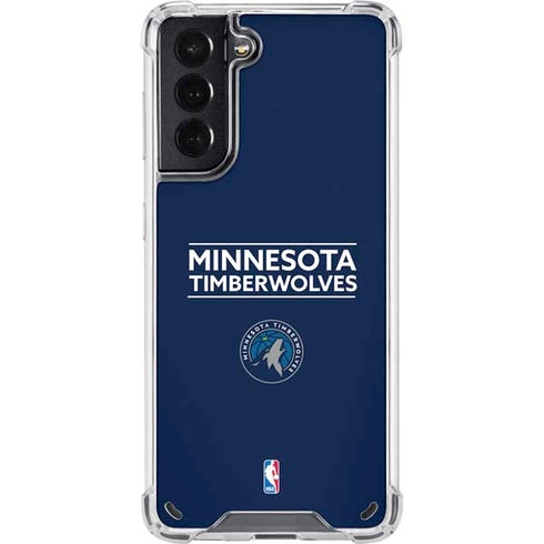 NBA Minnesota Timberwolves Standard - Navy Blue Galaxy S21 5G Clear Case