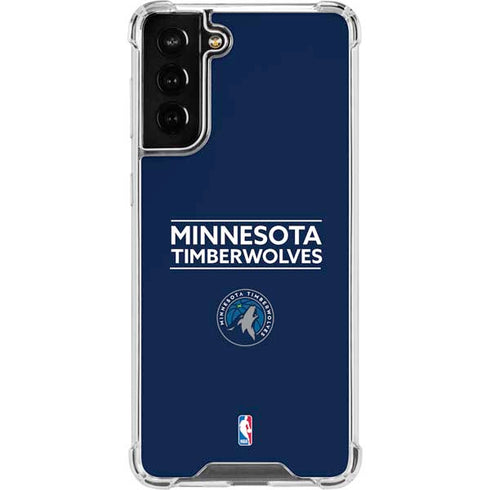 NBA Minnesota Timberwolves Standard - Navy Blue Galaxy S21 FE Clear Case