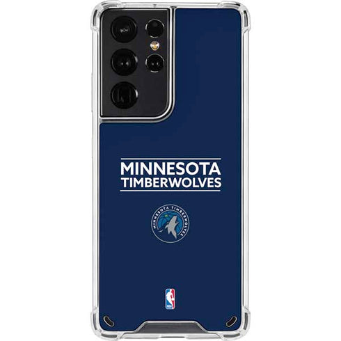 NBA Minnesota Timberwolves Standard - Navy Blue Galaxy S21 Ultra 5G Clear Case