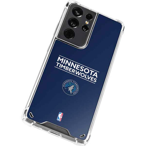 NBA Minnesota Timberwolves Standard - Navy Blue Galaxy S21 Ultra 5G Clear Case