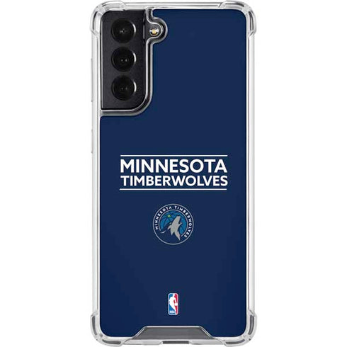 NBA Minnesota Timberwolves Standard - Navy Blue Galaxy S22 Clear Case