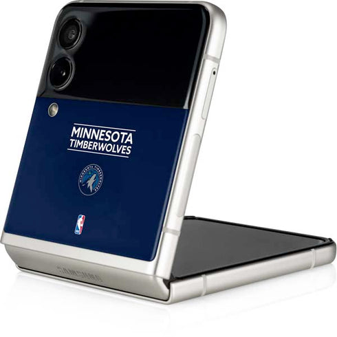 NBA Minnesota Timberwolves Standard - Navy Blue Galaxy Z Flip4 5G Skin