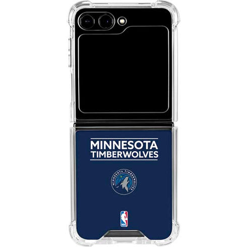 NBA Minnesota Timberwolves Standard - Navy Blue Galaxy Z Flip5 5G Clear Case