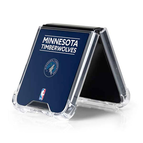 NBA Minnesota Timberwolves Standard - Navy Blue Galaxy Z Flip5 5G Clear Case