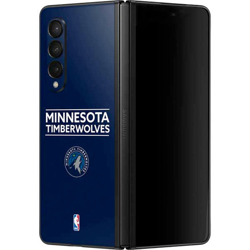 NBA Minnesota Timberwolves Standard - Navy Blue Galaxy Z Fold3 5G Skin