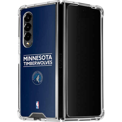 NBA Minnesota Timberwolves Standard - Navy Blue Galaxy Z Fold4 5G Clear Case