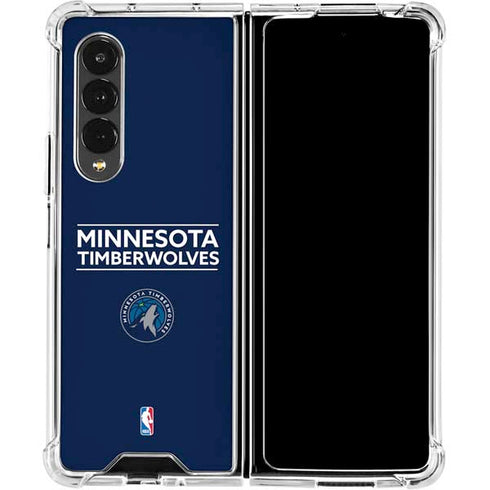 NBA Minnesota Timberwolves Standard - Navy Blue Galaxy Z Fold4 5G Clear Case