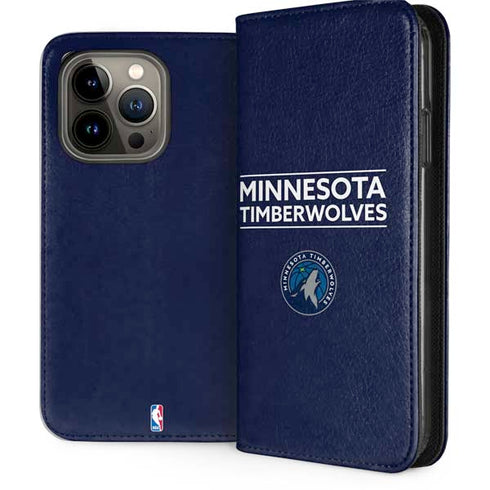 NBA Minnesota Timberwolves Standard - Navy Blue iPhone 13 Pro Folio Case
