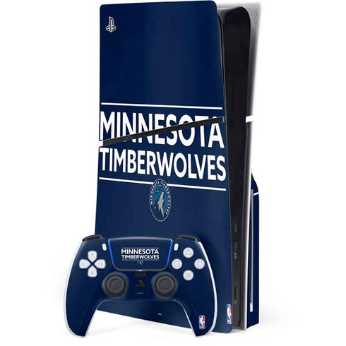 NBA Minnesota Timberwolves Standard - Navy Blue PS5 Slim Disk Bundle Skin
