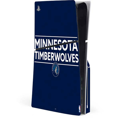 NBA Minnesota Timberwolves Standard - Navy Blue PS5 Slim Disk Console Skin