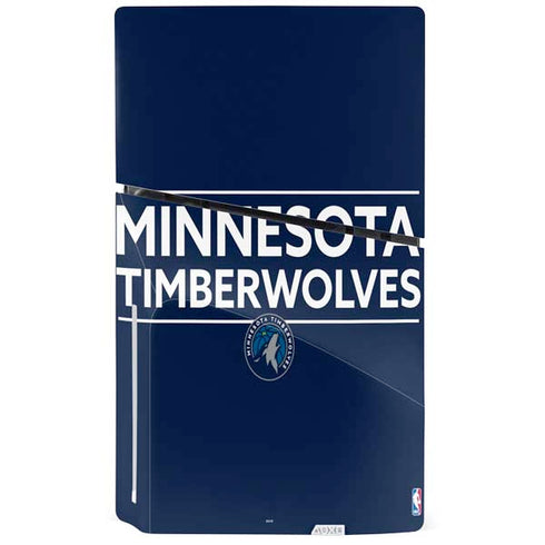 NBA Minnesota Timberwolves Standard - Navy Blue PS5 Slim Disk Console Skin