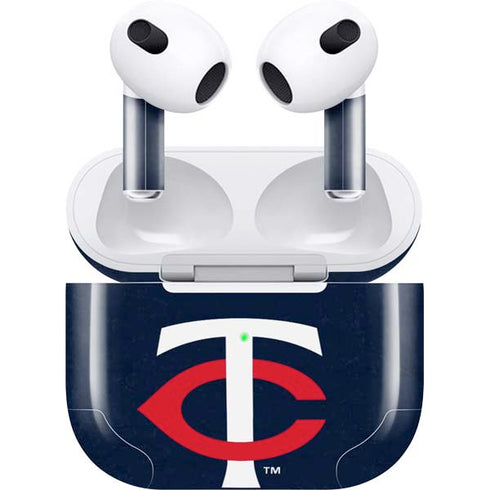 MLB Minnesota Twins - Solid Distressed Apple AirPods (3rd Gen 2021) Skin