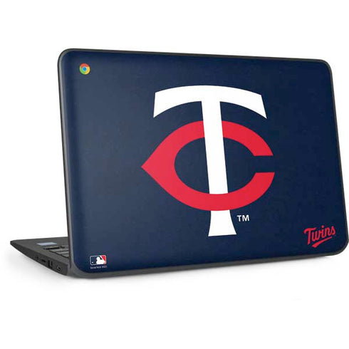 MLB Minnesota Twins - Solid Distressed HP Chromebook Skin