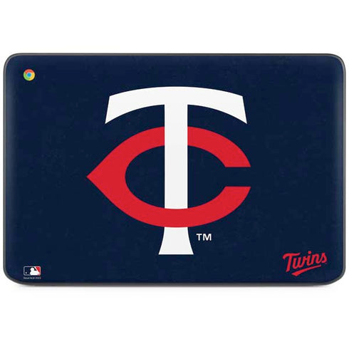 MLB Minnesota Twins - Solid Distressed HP Chromebook Skin