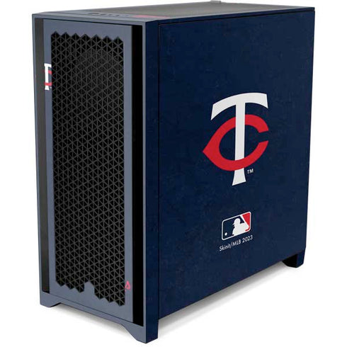 MLB Minnesota Twins - Solid Distressed Corsair 4000D Tempered Glass Mid-Tower ATX Case Skin