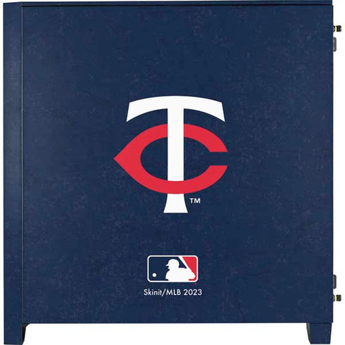MLB Minnesota Twins - Solid Distressed Corsair 4000D Tempered Glass Mid-Tower ATX Case Skin