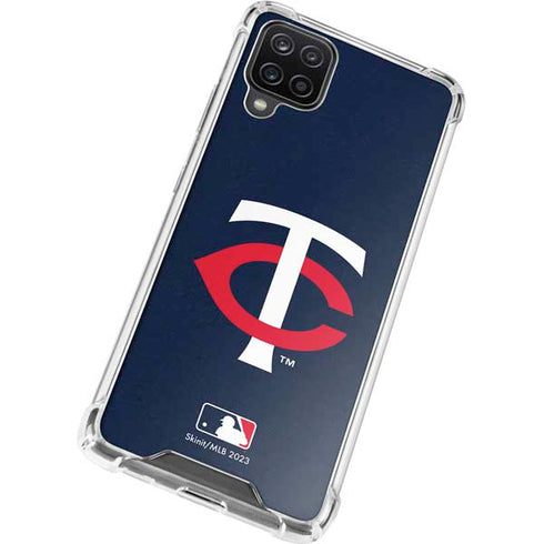 MLB Minnesota Twins - Solid Distressed Galaxy A12 Clear Case