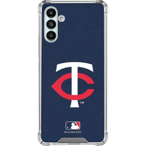MLB Minnesota Twins - Solid Distressed Galaxy A13 5G Clear Case