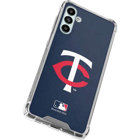 MLB Minnesota Twins - Solid Distressed Galaxy A13 5G Clear Case