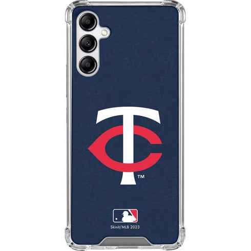 MLB Minnesota Twins - Solid Distressed Galaxy A14 5G Clear Case