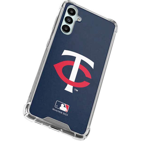 MLB Minnesota Twins - Solid Distressed Galaxy A15 5G Clear Case