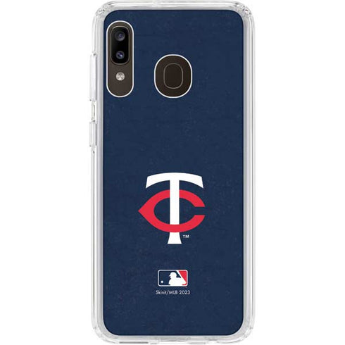 MLB Minnesota Twins - Solid Distressed Galaxy A20 Clear Case