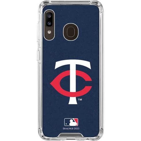 MLB Minnesota Twins - Solid Distressed Galaxy A30 Clear Case