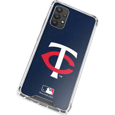MLB Minnesota Twins - Solid Distressed Galaxy A32 5G Clear Case