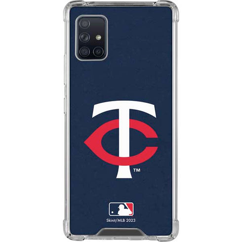 MLB Minnesota Twins - Solid Distressed Galaxy A51 5G Clear Case