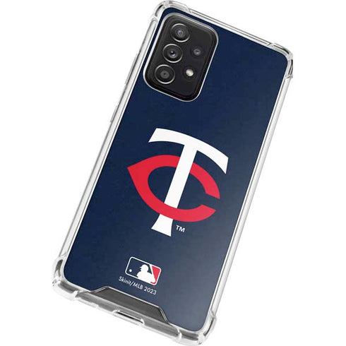 MLB Minnesota Twins - Solid Distressed Galaxy A52 5G Clear Case