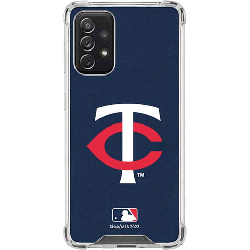 MLB Minnesota Twins - Solid Distressed Galaxy A72 5G Clear Case
