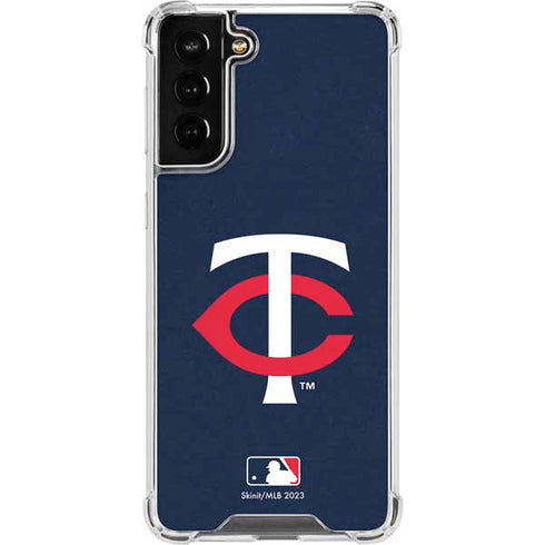 MLB Minnesota Twins - Solid Distressed Galaxy S21 FE Clear Case