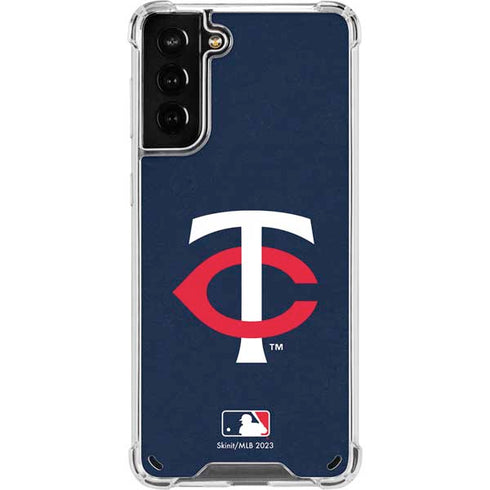 MLB Minnesota Twins - Solid Distressed Galaxy S21 Plus 5G Clear Case