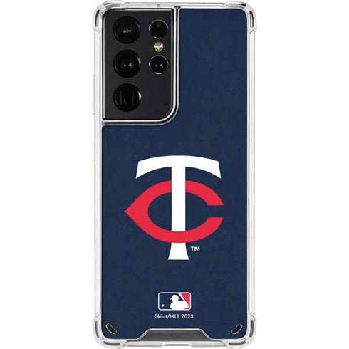 MLB Minnesota Twins - Solid Distressed Galaxy S21 Ultra 5G Clear Case