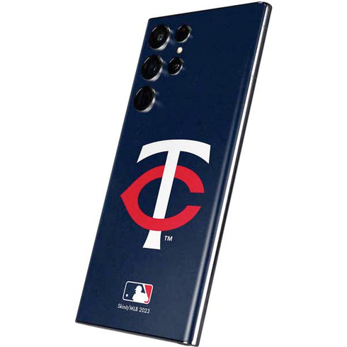 MLB Minnesota Twins - Solid Distressed Galaxy S22 Ultra Skin