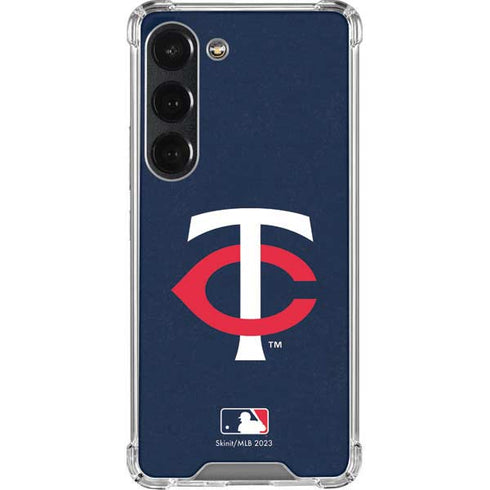 MLB Minnesota Twins - Solid Distressed Galaxy S23 Clear Case