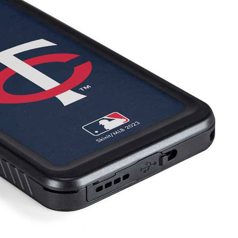 MLB Minnesota Twins - Solid Distressed Galaxy S23 Plus Waterproof Case