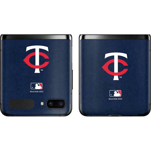 MLB Minnesota Twins - Solid Distressed Galaxy Z Flip Skin