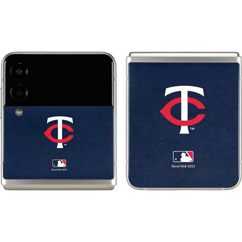 MLB Minnesota Twins - Solid Distressed Galaxy Z Flip3 5G Skin