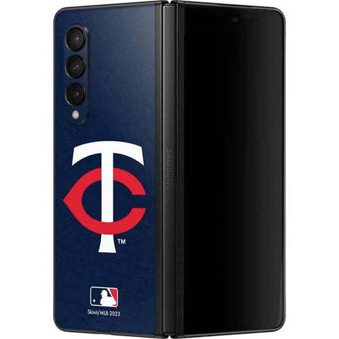 MLB Minnesota Twins - Solid Distressed Galaxy Z Fold3 5G Skin