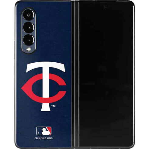 MLB Minnesota Twins - Solid Distressed Galaxy Z Fold3 5G Skin