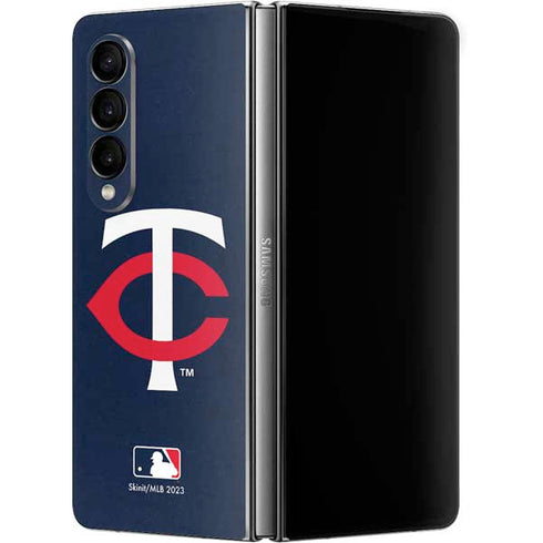 MLB Minnesota Twins - Solid Distressed Galaxy Z Fold4 5G Skin