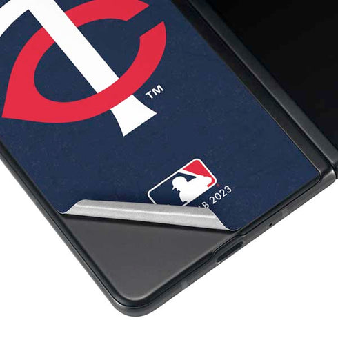 MLB Minnesota Twins - Solid Distressed Galaxy Z Fold4 5G Skin