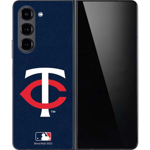 MLB Minnesota Twins - Solid Distressed Galaxy Z Fold5 5G Skin