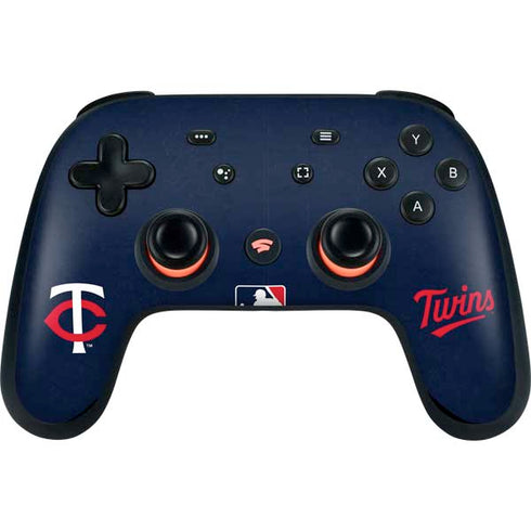 MLB Minnesota Twins - Solid Distressed Google Stadia Controller Skin