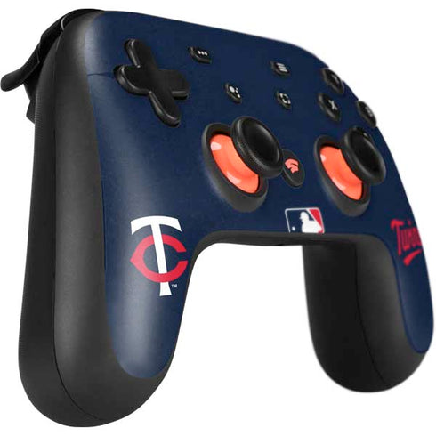 MLB Minnesota Twins - Solid Distressed Google Stadia Controller Skin