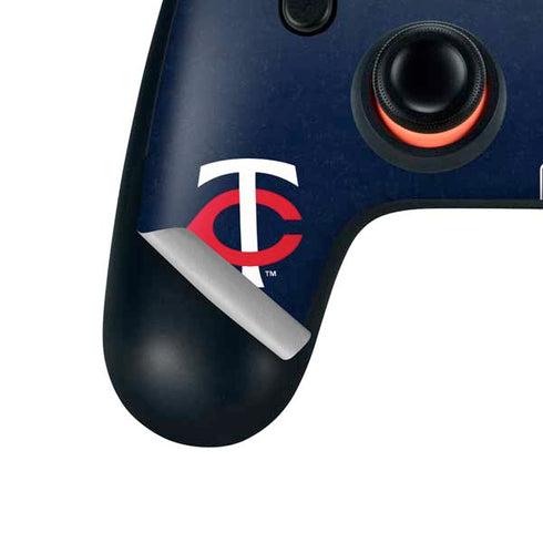 MLB Minnesota Twins - Solid Distressed Google Stadia Controller Skin