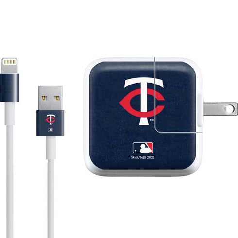 MLB Minnesota Twins - Solid Distressed iPad Charger (10W USB) Skin