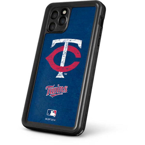 MLB Minnesota Twins - Solid Distressed iPhone 11 Pro Max Waterproof Case