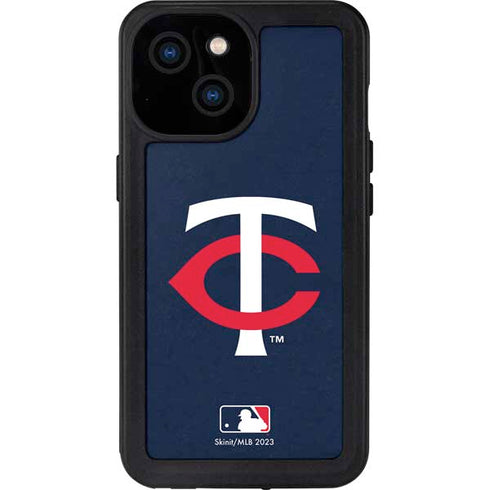 MLB Minnesota Twins - Solid Distressed iPhone 13 Mini Waterproof Case